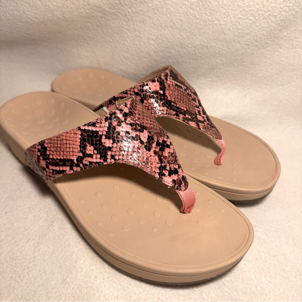 Vionic Women's Naples Platform Sandal Pink Snake Sz 12